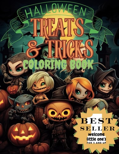 Treats and Tricks Coloring Book of Halloween Tricker Or Treaters