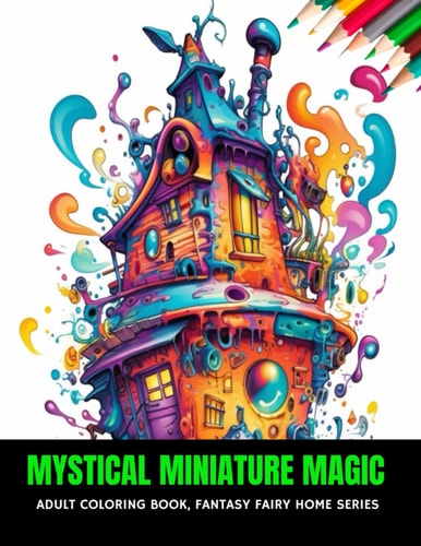 Mystical Miniature Magic Adult Coloring Book, Fantasy Fairy Home Series, 50 Pages, 8.5 X 11 Inches