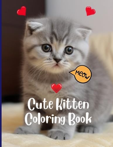 Cute Kitten Coloring Book for Kids