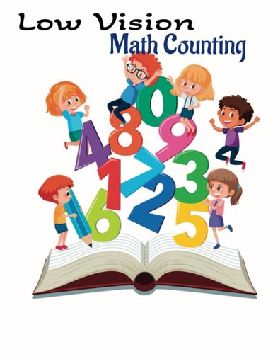 Low Vision Math Counting Activity Book Dinosaur Coloring Pages