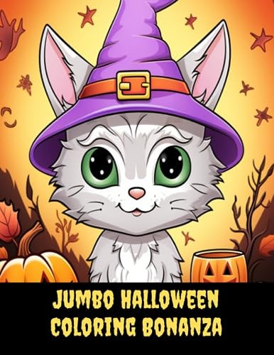 Jumbo Halloween Coloring Bonanza Adorable and Spooky Pages for Kids, 50 Pages, 8.5x11 Inches