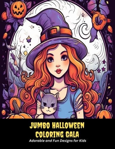 Jumbo Halloween Coloring Gala Adorable and Fun Designs for Kids, 50 Pages, 8.5x11 Inches