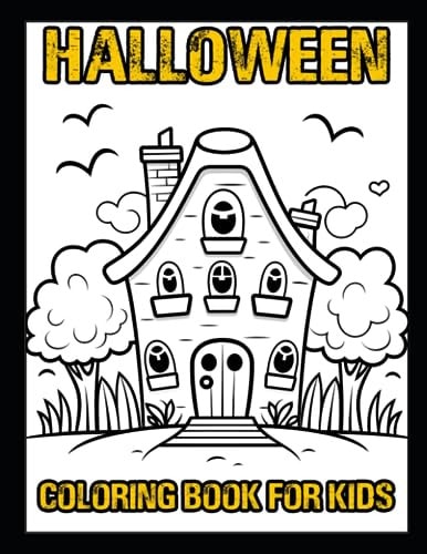 Halloween Coloring Book for Kids Cats, Haunted Houses, Bats, and More!