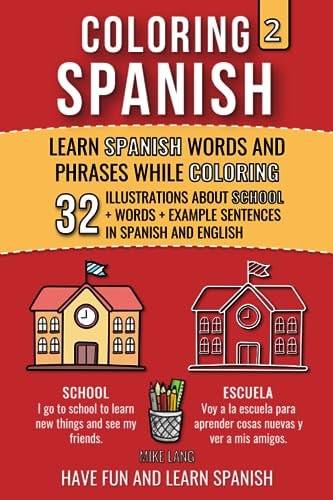 Coloring Spanish 2 Learn Spanish Words and Phrases While Coloring