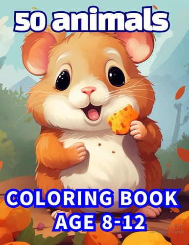 50 Animals Coloring Book Cute 50 Animals Coloring Book Kids 8-12