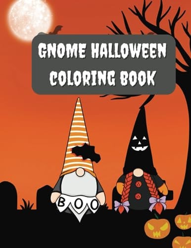 Childrens Fun Halloween Gnome Themed Coloring Book! Large Jumbo Prints