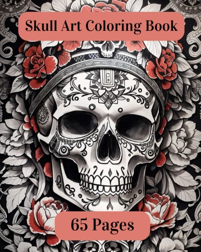 Skull Art Coloring Book For Relaxation & Stress Relief