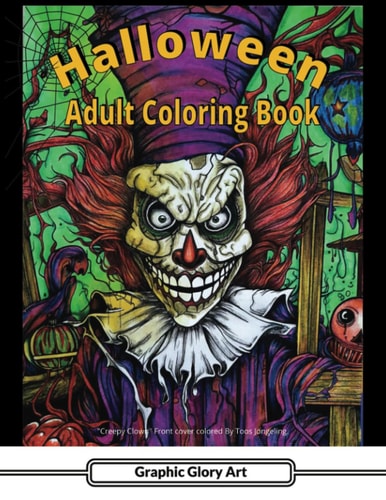 Halloween Coloring Book For Adults Horror Designs, Stress Relief, Relaxation and Mindfulness