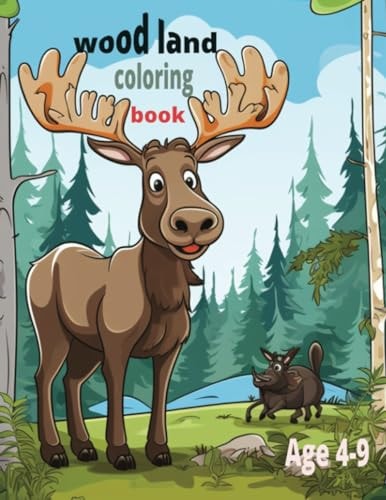 WOOD LAND COLORING BOOK Cute Woodland Animals Coloring Book Age. 4-9