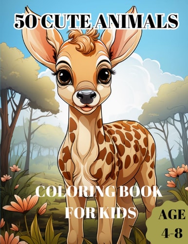50 Cute Animals Coloring Book for Kids