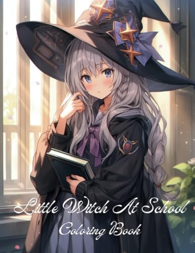 Liitle Witch at School Coloring Book for Teens and Adults, Gift for Haloween