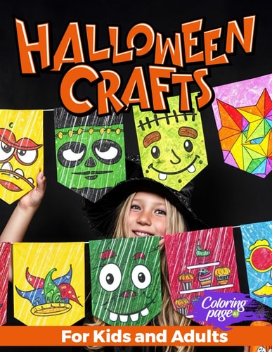 Halloween Crafts for Kids and Adults Decoration Coloring Book Easy Scissor Skills Cut and Paste