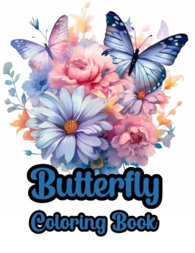 Butterfly Coloring Book 40 Image Great Gift Adult Coloring Book