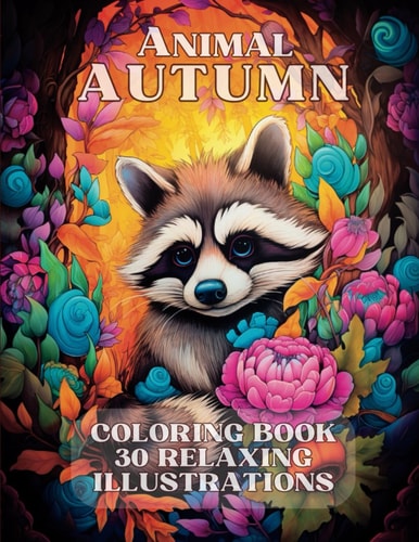 ANIMAL AUTUMN Coloring Book for Adults