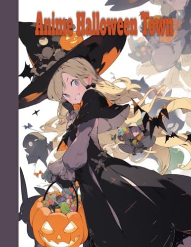 Anime Halloween Town Coloring Book for Relaxation