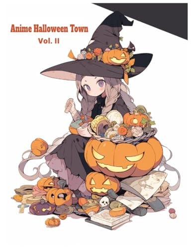 Anime Halloween Town Vol. II Relaxing Coloring Book