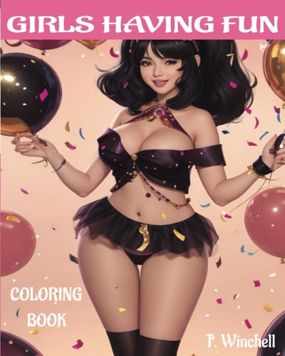 Girls Having Fun Coloring Book