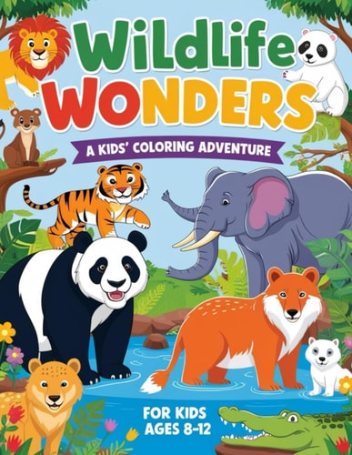 Wildlife Wonders A Kids' Coloring Adventure: Explore the Diverse Wildlife of the World Through Beautiful Illustrations! An Animal Coloring Book for Kids Ages 8-12!