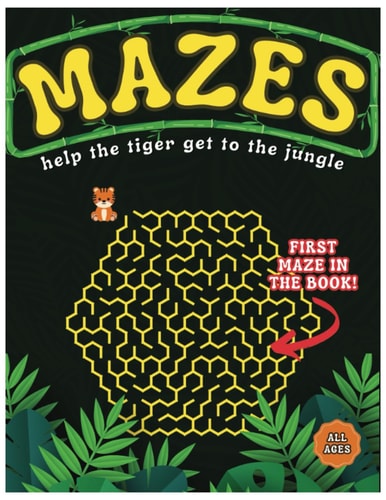 Mazes Jungle Theme Puzzle Book for Kids and All Ages