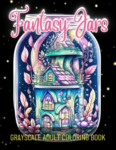 Fantasy Jars Coloring Book Grayscale Adult Coloring Book