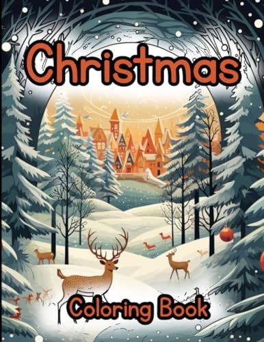 Christmas Coloring Book Adult Coloring Book Great Holiday Gift 50 Images 8.5x11"