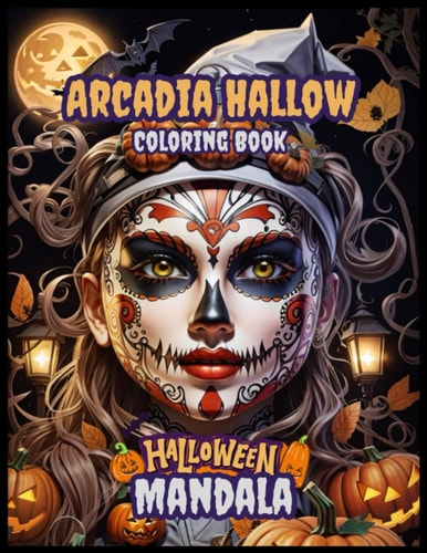 Arcadia Hallow Coloring Book Halloween Coloring Book with 50 Pages for Adults.