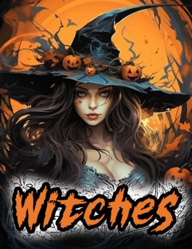Halloween Witches Coloring Book Adult Coloring Book - 50 Images - Great Gift