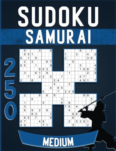 Samurai Sudoku Puzzle Books Medium Large Print 250 Puzzles for Seniors with Solutions.