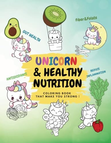 ๊Unicorn & Healthy Nutrition Coloring Book that Make You Strong