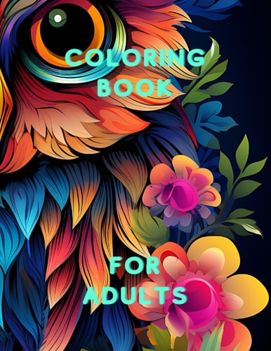 Coloring Book for Adults Owl Family