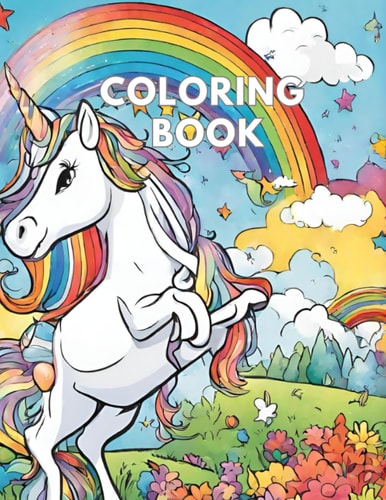 Unicorns and Rainbows Coloring Book