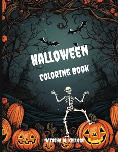 Halloween Coloring Book 40 Halloween Coloring Pages for Kids: Pumpkins, Skeletons, Bats, & Haunted Houses, and Much More! Ages 5 and Up, 8.5×11, Paperback
