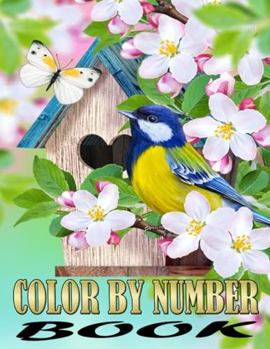 Color By Number Book Activity Fun Coloring Page for Teens and Adults, Easy Designs Includes Animals, Flowers, Patterns, Nature, Landscapes & Much More Relaxation