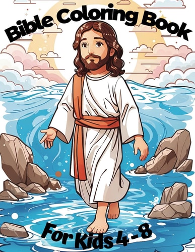Bible Coloring Book For Kids Ages 4-8 Christian Biblical Illustrations