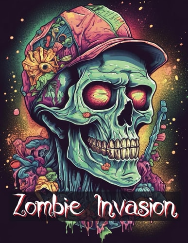 Zombie Invasion Coloring Book A Chilling Coloring Apocalypse Horror Halloween For Adults