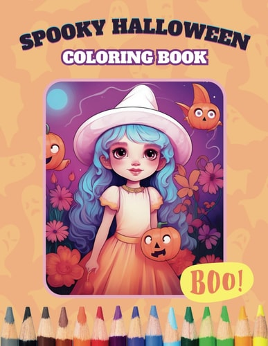 Spooky Halloween. Coloring Pages. For Kids.