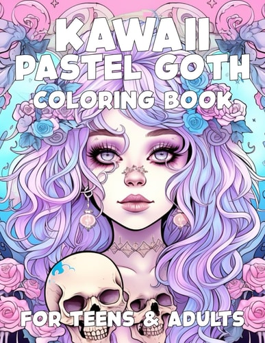 Kawaii Pastel Goth Coloring Book for Teens and Adults