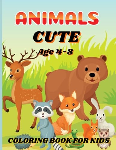 Cute Animals Coloring For Kids Rainbow Safari: Cute Animals to Color and Love