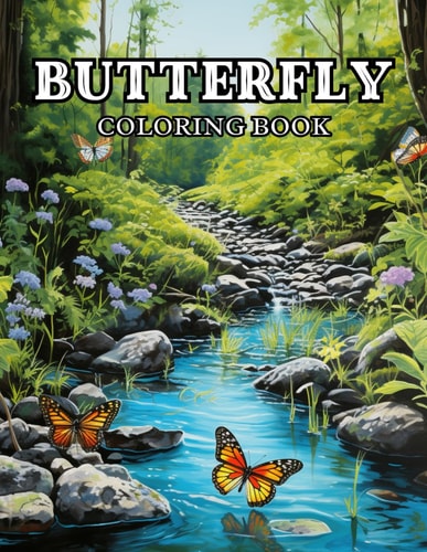 Enchanting Butterfly Coloring Book for Adults Anti-Stress, Anxiety, and Relaxation 50 Designs