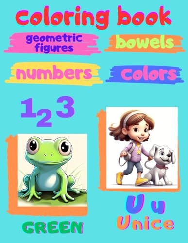 Coloring Book Geometric Figures Bowels Numbers Colors