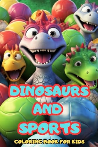 Dinosaurs and Sports Coloring Book for Kids