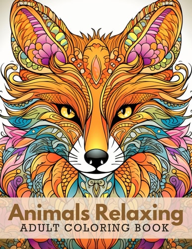 Relaxing Patterns Adult Coloring Book - Animals Mandala Patterns - Stress Relief