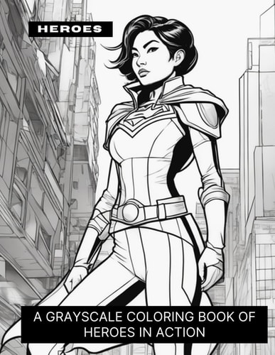 Heroes A Grayscale Coloring Book of Heroes in Action