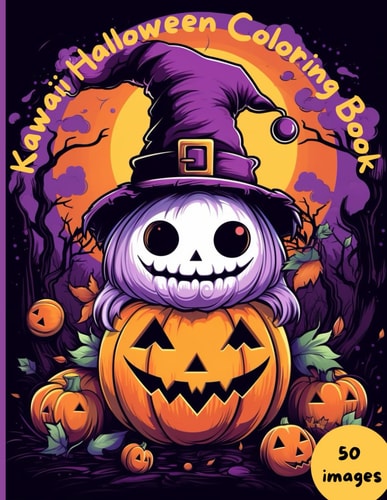 Kawaii Halloween Coloring Book A Coloring Book for All Ages