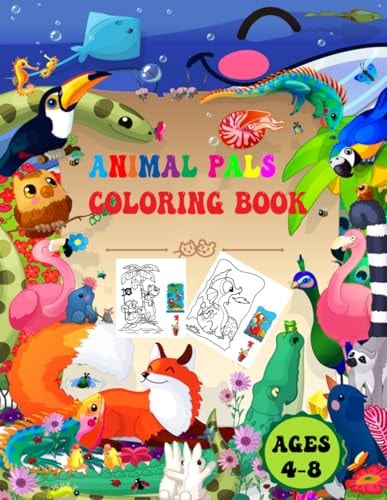 Animal Pals Coloring Book Cute Animal Coloring Book For Kids Ages 4-8
