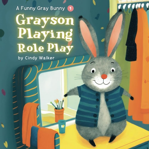 A Funny Gray Bunny Grayson Playing Role Play: Heartwarming Bunny Picture Book for Toddlers