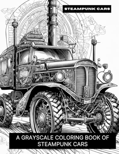Steampunk Cars A Grayscale Coloring Book of Steampunk Cars