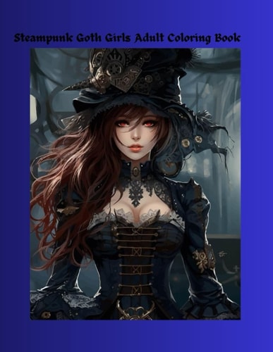 Steam Punk Goth Girl Adult Coloring Book
