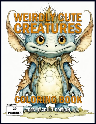 Weirdly Cute Creatures Coloring Book Teen & Adult Edition