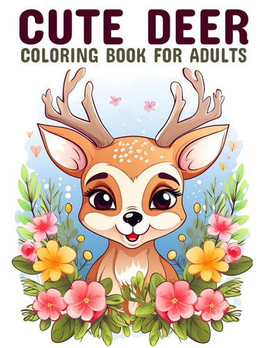 Cute Deer Coloring Book for Adults Whimsical Adventures: Coloring the World of Deer for Adults